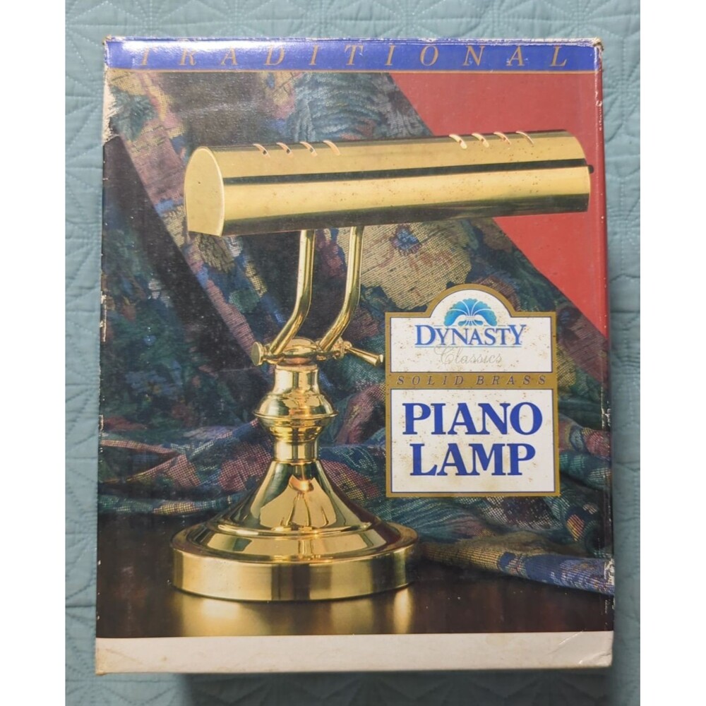 Vintage Dynasty Classics Solid Brass Piano Lamp NIB Laquered Finish Adjustable